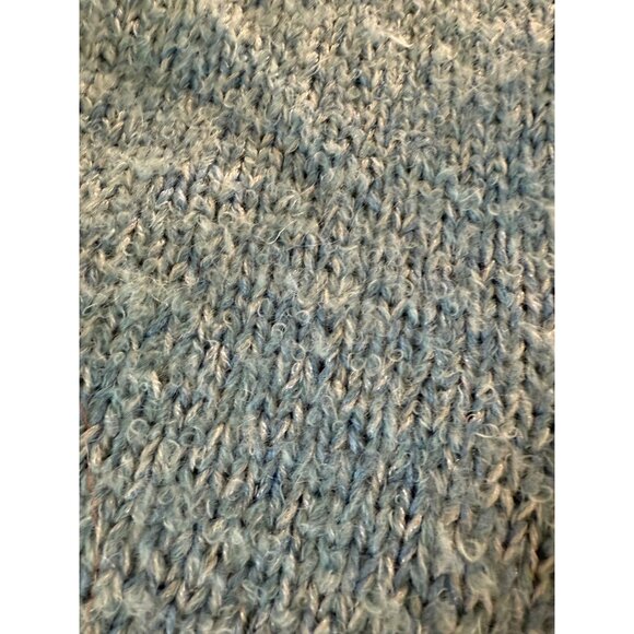 VTG Handmade Wool Blend crochet chunky knit duffel coat hoodie Toggle Warm Lg - Picture 9 of 12